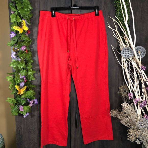 /🌸5/$25🌸Vintage Cotton Red Bootcut Drawstring Sweatpants Size Large - Picture 2 of 14
